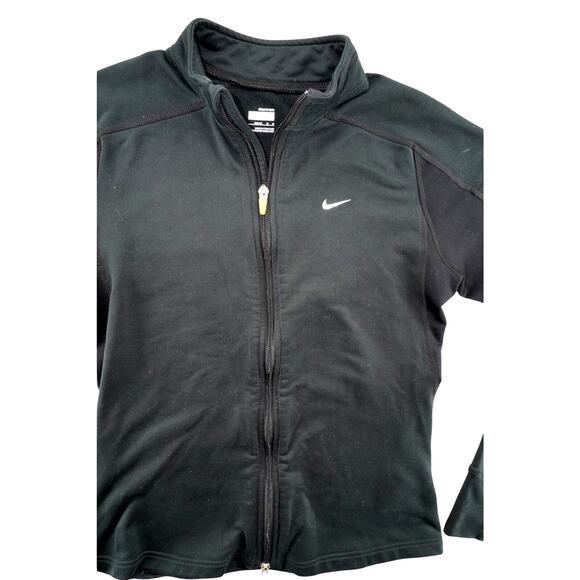Nike Fit Dry Black Full Zip Running Jacket Women’s M Thumbholes Performance - Picture 5 of 6
